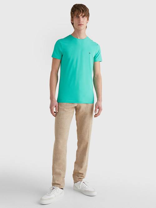 Tommy Hilfiger Stretch Organic Katoenen Slim Fit T-shirts Heren Groen | TH314VDC