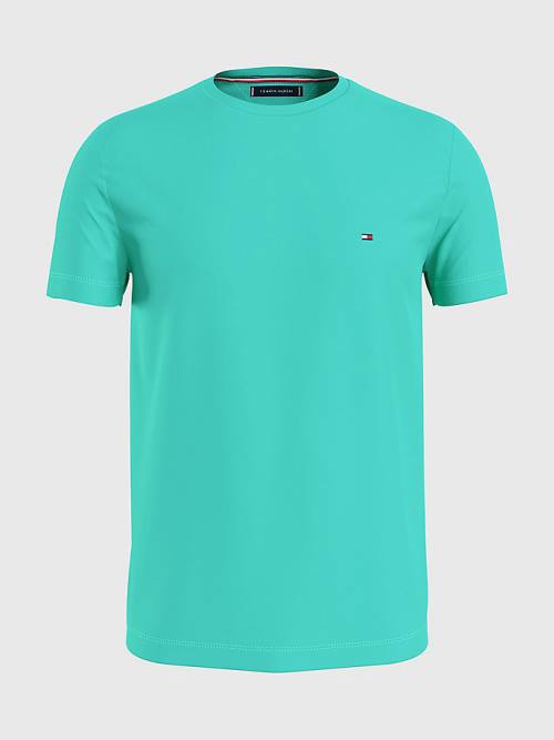 Tommy Hilfiger Stretch Organic Katoenen Slim Fit T-shirts Heren Groen | TH314VDC