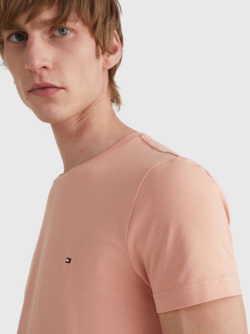 Tommy Hilfiger Stretch Organic Katoenen Slim Fit T-shirts Heren Oranje | TH421FMT