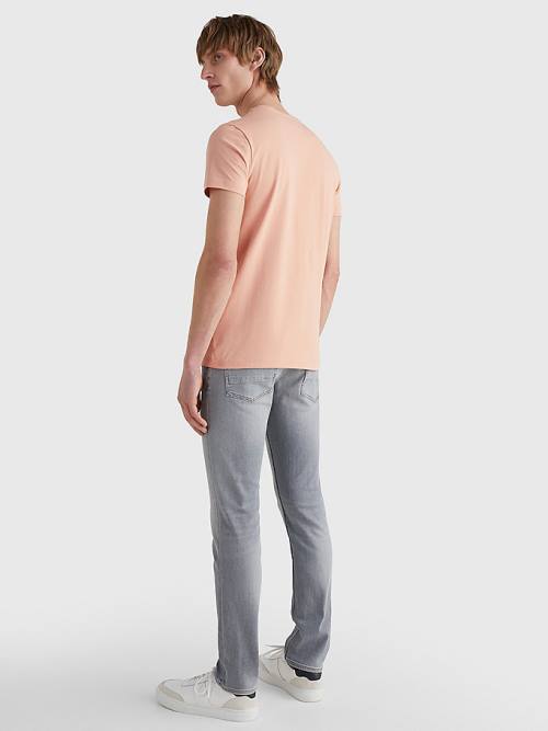 Tommy Hilfiger Stretch Organic Katoenen Slim Fit T-shirts Heren Oranje | TH421FMT