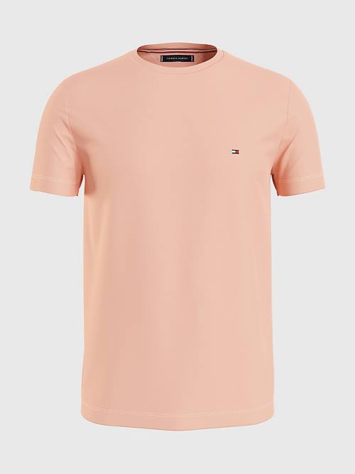 Tommy Hilfiger Stretch Organic Katoenen Slim Fit T-shirts Heren Oranje | TH421FMT