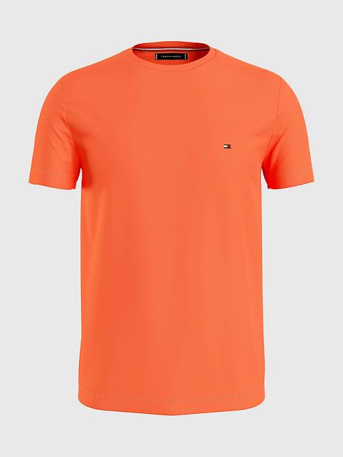 Tommy Hilfiger Stretch Organic Katoenen Slim Fit T-shirts Heren Rood | TH735BZN