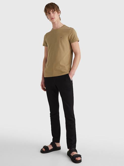 Tommy Hilfiger Stretch Organic Katoenen Slim Fit T-shirts Heren Bruin | TH791UDH