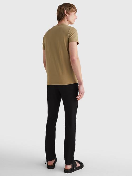 Tommy Hilfiger Stretch Organic Katoenen Slim Fit T-shirts Heren Bruin | TH791UDH