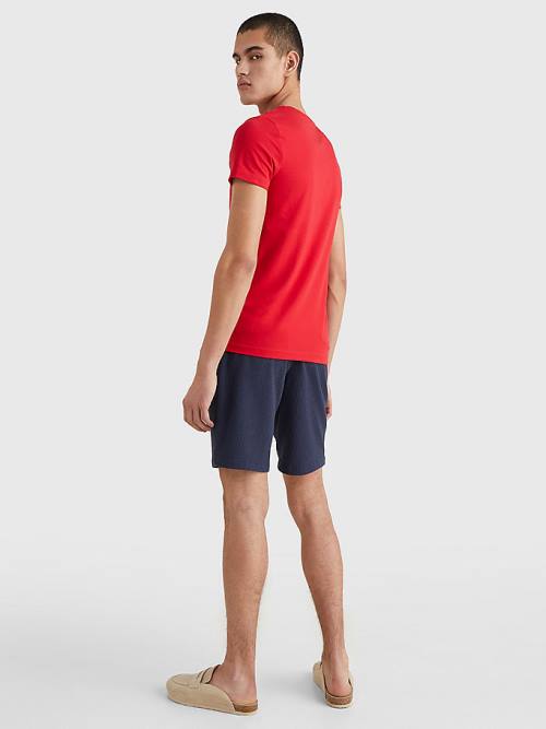 Tommy Hilfiger Stretch Organic Katoenen Slim Fit T-shirts Heren Rood | TH937THO