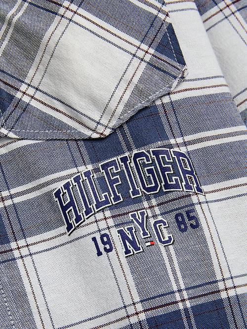 Tommy Hilfiger Stretch Oxford Katoenen Check Overhemd Jongens Blauw | TH049RTU