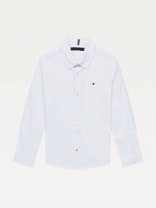 Tommy Hilfiger Stretch Oxford Katoenen Overhemd Jongens Wit | TH634JDS