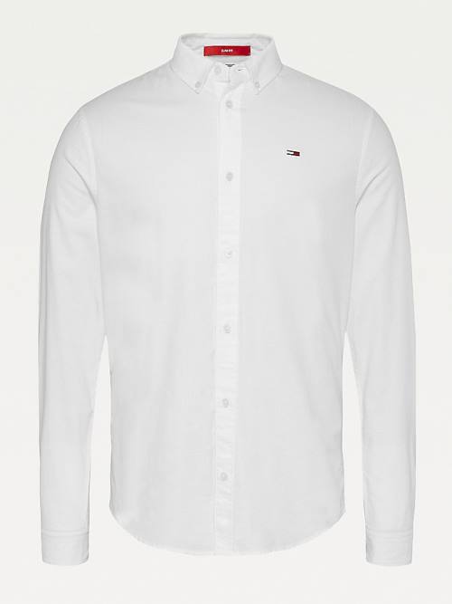 Tommy Hilfiger Stretch Oxford Katoenen Slim Fit Overhemd Heren Wit | TH518KXI