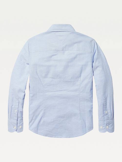 Tommy Hilfiger Stretch Oxford Shirt T-shirts Meisjes Blauw | TH780YDO