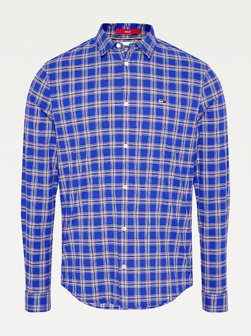 Tommy Hilfiger Stretch Poplin Check Overhemd Heren Paars | TH637LDF