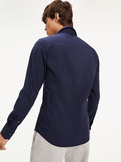 Tommy Hilfiger Stretch Slim Fit Overhemd Heren Blauw | TH129BIJ