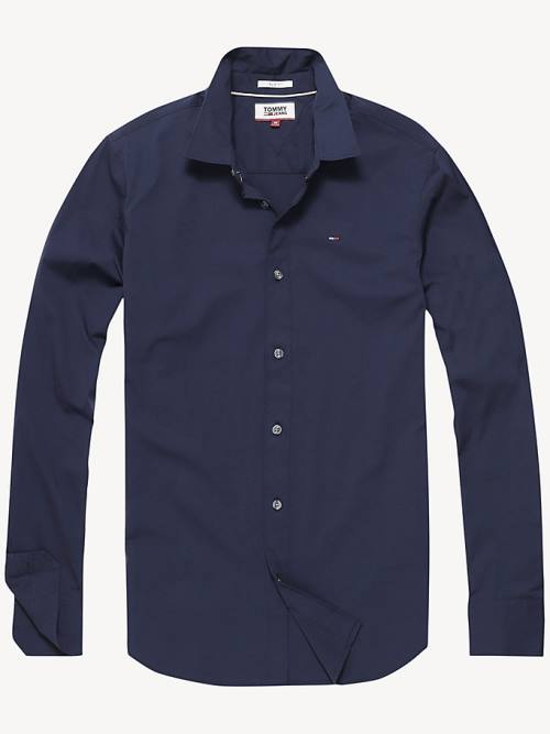 Tommy Hilfiger Stretch Slim Fit Overhemd Heren Blauw | TH129BIJ