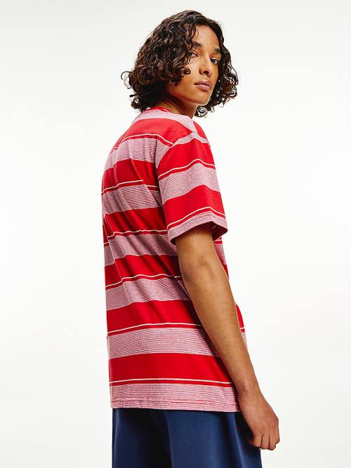 Tommy Hilfiger Stripe Badge Relaxed Fit T-shirts Heren Rood | TH710LVZ