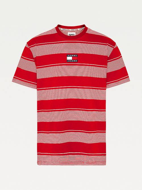 Tommy Hilfiger Stripe Badge Relaxed Fit T-shirts Heren Rood | TH710LVZ