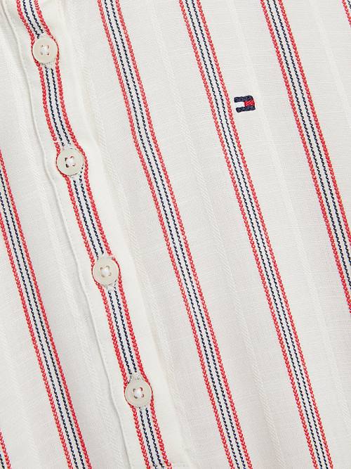 Tommy Hilfiger Stripe Dropped Taille Shirt Jurken Meisjes Wit | TH741BYV