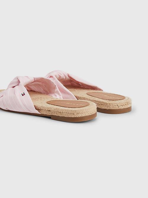 Tommy Hilfiger Stripe Espadrilles Platte Sandalen Dames Roze | TH273VGO