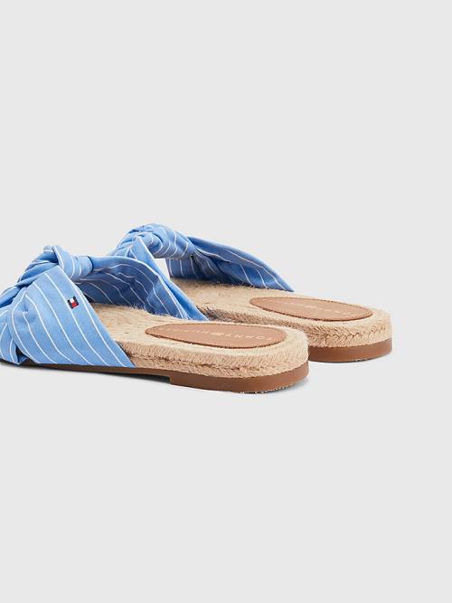 Tommy Hilfiger Stripe Espadrilles Platte Sandalen Dames Blauw | TH601CJS