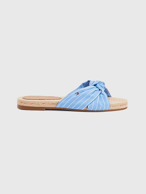 Tommy Hilfiger Stripe Espadrilles Platte Sandalen Dames Blauw | TH601CJS