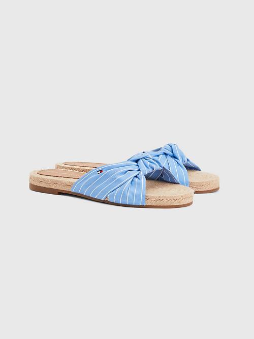 Tommy Hilfiger Stripe Espadrilles Platte Sandalen Dames Blauw | TH601CJS