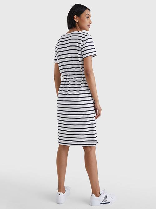 Tommy Hilfiger Stripe Jurken Dames Wit | TH057VGD