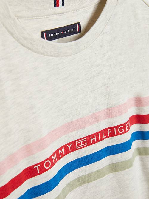 Tommy Hilfiger Stripe Logo T-shirts Jongens Wit | TH630UEJ