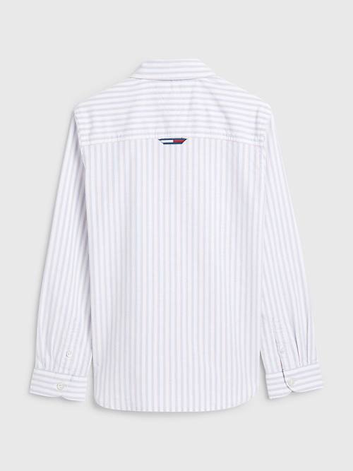 Tommy Hilfiger Stripe Oxford Overhemd Jongens Wit | TH925HFC