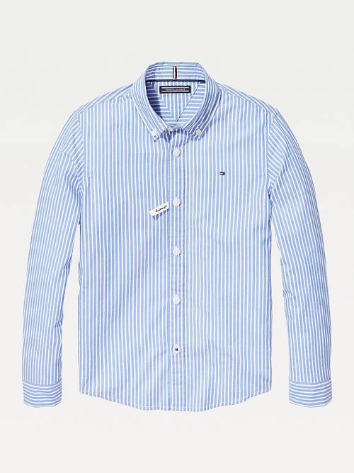 Tommy Hilfiger Stripe Oxford Overhemd Jongens Blauw | TH982DCE