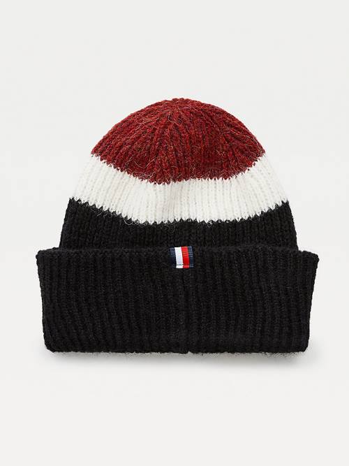 Tommy Hilfiger Stripe Rib-Knit Beanie Hoeden Dames Blauw | TH405FUG