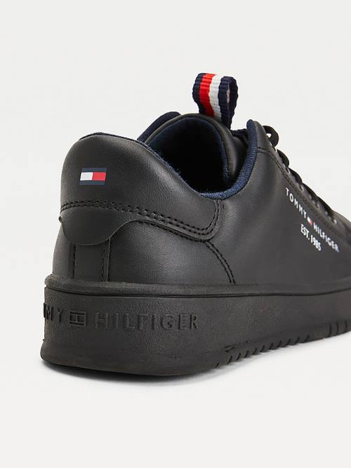 Tommy Hilfiger Stripe Webbing Low-Top Sneakers Jongens Zwart | TH175FJV