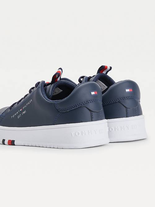 Tommy Hilfiger Stripe Webbing Low-Top Sneakers Jongens Blauw | TH390NDC