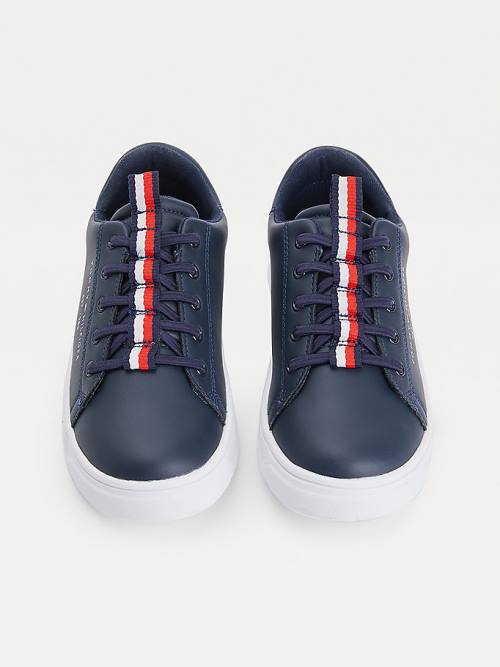 Tommy Hilfiger Stripe Webbing Low-Top Sneakers Jongens Blauw | TH390NDC