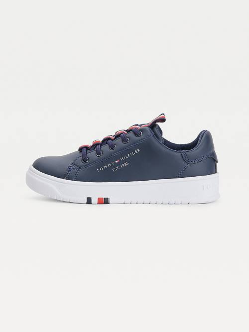 Tommy Hilfiger Stripe Webbing Low-Top Sneakers Jongens Blauw | TH390NDC