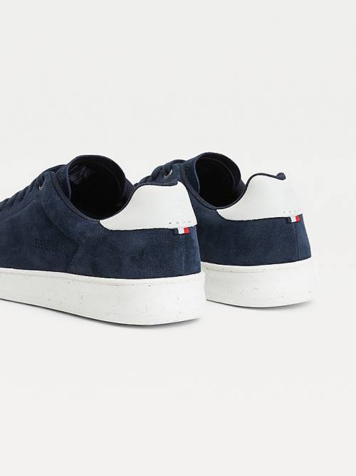 Tommy Hilfiger Suede Cupsole Sneakers Heren Blauw | TH718PBC