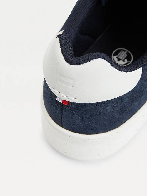 Tommy Hilfiger Suede Cupsole Sneakers Heren Blauw | TH718PBC