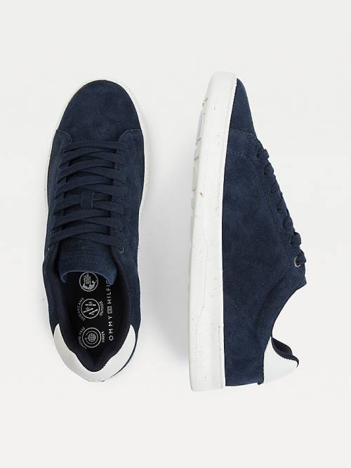 Tommy Hilfiger Suede Cupsole Sneakers Heren Blauw | TH718PBC