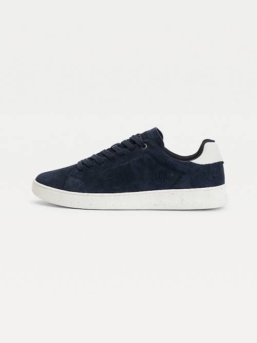 Tommy Hilfiger Suede Cupsole Sneakers Heren Blauw | TH718PBC