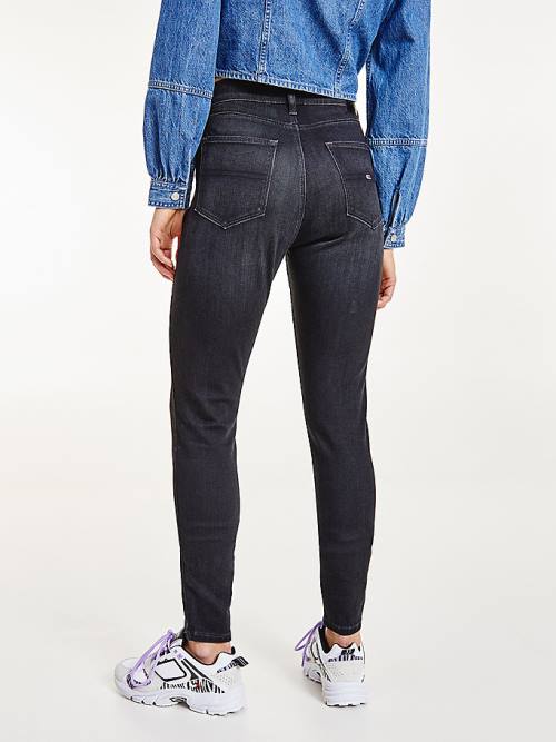 Tommy Hilfiger Sylvia High Rise Super Skinny Black Jeans Dames Denim | TH607TIV