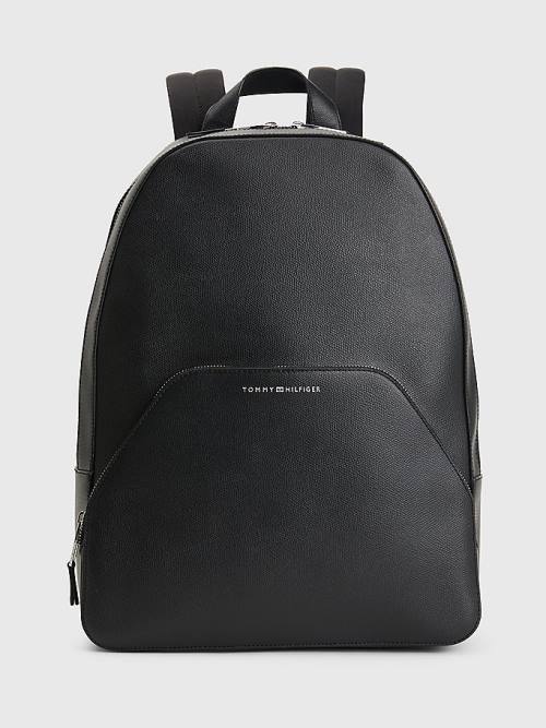 Tommy Hilfiger TH Business Leren Backpack Tassen Heren Zwart | TH372HFS