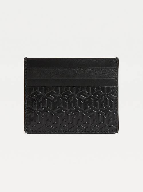 Tommy Hilfiger TH Business Monogram Credit Card Holder Portefeuille Heren Zwart | TH798QXF