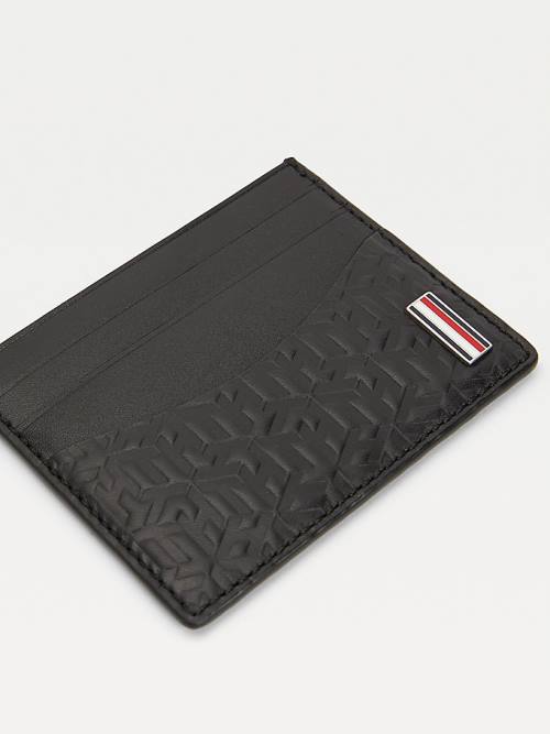 Tommy Hilfiger TH Business Monogram Credit Card Holder Portefeuille Heren Zwart | TH798QXF