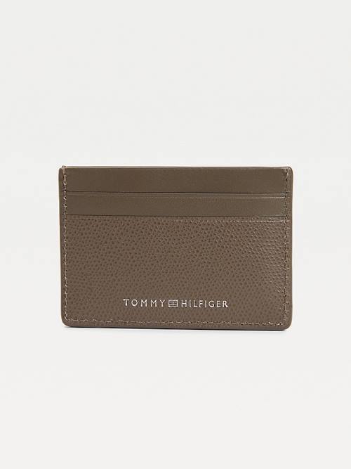 Tommy Hilfiger TH Business Small Leren Card Holder Portefeuille Heren Bruin | TH962EKZ