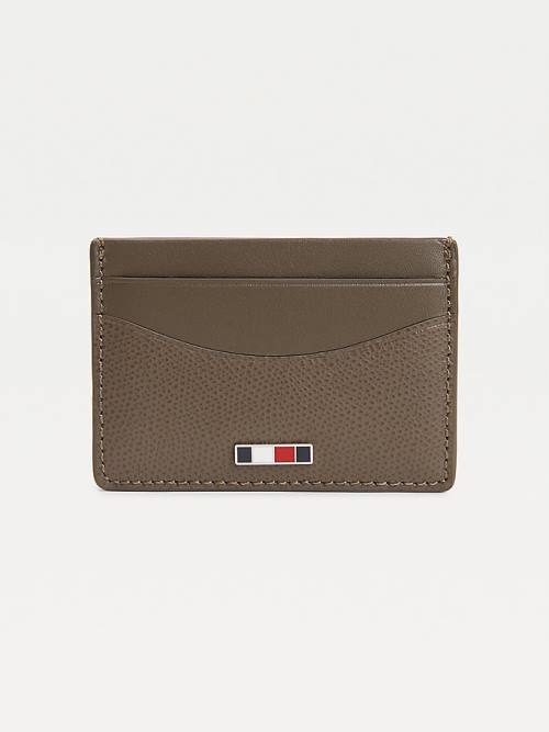 Tommy Hilfiger TH Business Small Leren Card Holder Portefeuille Heren Bruin | TH962EKZ