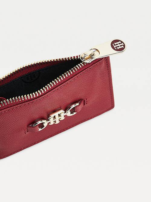 Tommy Hilfiger TH Club Horsebit Credit Card Holder Portefeuille Dames Rood | TH123ASB