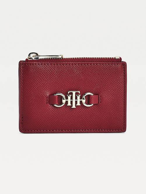 Tommy Hilfiger TH Club Horsebit Credit Card Holder Portefeuille Dames Rood | TH123ASB