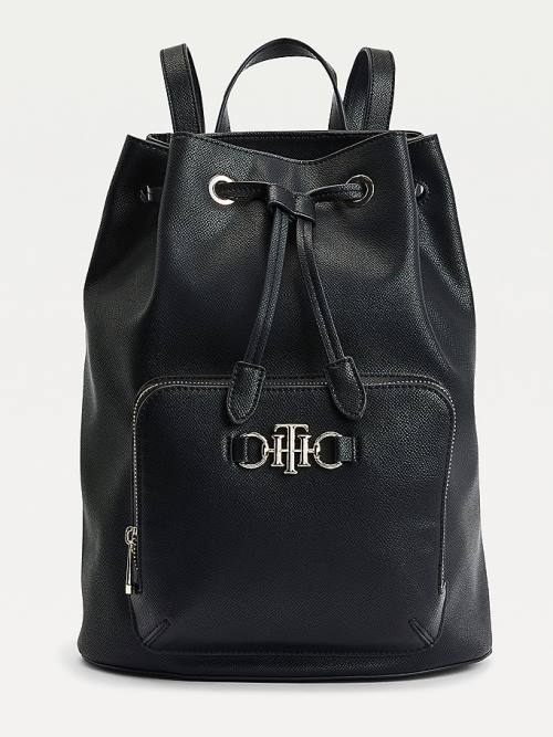 Tommy Hilfiger TH Club Horsebit Hardware Drawstring Backpack Tassen Dames Zwart | TH570NFC