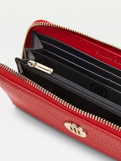 Tommy Hilfiger TH Core Large Zip Portefeuille Dames Rood | TH904KPW