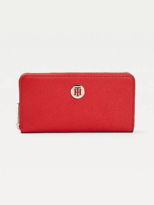 Tommy Hilfiger TH Core Large Zip Portefeuille Dames Rood | TH904KPW