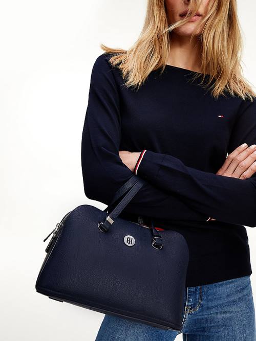 Tommy Hilfiger TH Core Medium Satchel Tassen Dames Blauw | TH732ZSP