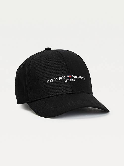 Tommy Hilfiger TH Established Organic Katoenen Cap Hoeden Heren Zwart | TH728BRZ