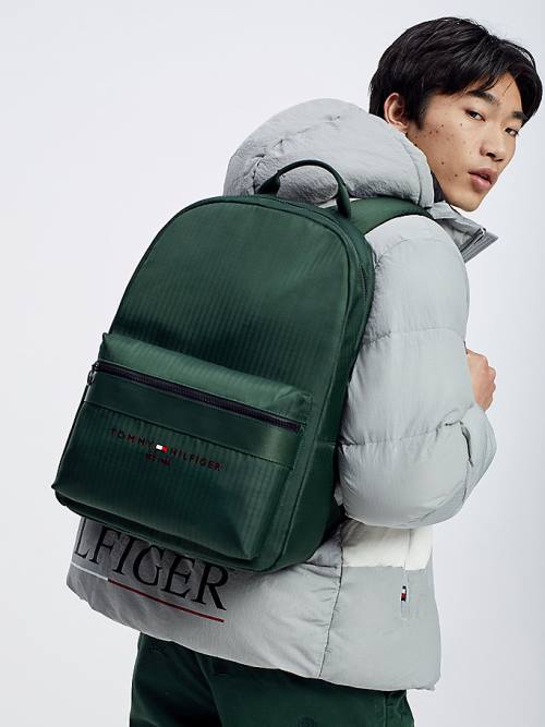 Tommy Hilfiger TH Established Recycled Polyester Backpack Tassen Heren Groen | TH298EHJ